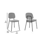 ZUN Metal Dining Chair with Velvet Upholstery, Set of 2, Black and Gray B056P161728