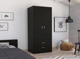 Lisboa Armoire, Rod, Double Door, Two Drawers, Metal Handles B070P188848