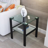 Set of 2, Glass two layer tea small round bedroom corner living room side W24191062