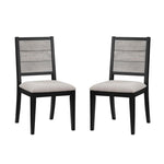 ZUN Set of 2 Dining Chairs with Upholstered Seat, Grey and Black B016P227318