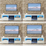 ZUN White morden TV Stand with LED Lights,high glossy front TV Cabinet,can be assembled in Lounge Room, W67936012