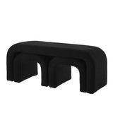 Set of 3 U-Shaped Modern Bench Teddy Ottoman Bench for Entryway, Bedroom End of Bed, Set of 3 Small W2186P282493