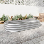 ZUN Raised Garden Bed Outdoor, Oval Large Metal Raised Planter Bed for for Plants, Vegetables, and 79679439