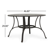 ZUN Outdoor Cast Aluminum Circular Dining Table, Bronze 59159.00