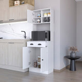 ZUN Palmer 2-Door Cabinet Microwave Kitchen Pantry in White B062111740