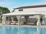 Patio Gazebo 10'x20', Outdoor Heavy Duty Party Tent Shelter With Double Roofs, Mosquito Nettings And 58456424