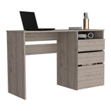 Computer Desk, 3 Drawers, One Shelf, Light Gray B097133045