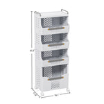 ZUN 4-Tier Rolling Storage Cart with Wheels, Large Capacity Kitchen Cart, Mobile Utility Cart with with 56528085