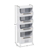 ZUN 4-Tier Rolling Storage Cart with Wheels, Large Capacity Kitchen Cart, Mobile Utility Cart with with 56528085