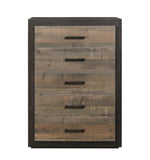 ZUN Contemporary Two-Tone Finish 1pc Chest of Drawers Faux-Wood Veneer Bedroom Furniture B01146481