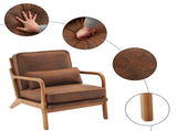 Oak Armrest Oak Upholstered Single Lounge Chair Indoor Lounge Chair Orange 94410146