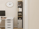 72" Tall Slim Storage Cabinet, 6-Tier Narrow Freestanding Bathroom Cabinet with 1 Door and 2 86929190