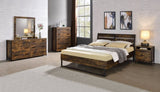 Rustic Oak and Black 6-Drawer Dresser B062P209035