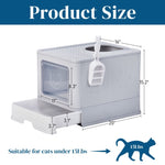 ZUN Large Enclosed Cat Litter Box with Lid Cover, Detachable Cat Toilet with Litter Scoop & Slide Out 04861288