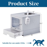 ZUN Large Enclosed Cat Litter Box with Lid Cover, Detachable Cat Toilet with Litter Scoop & Slide Out 04861288