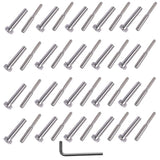 T316 20Pcs Stainless Steel Screw Fastener Kit with Wrench for 3/16" Wire Rope Cables 22636725