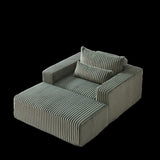 75-Inch Corduroy Sponge Sofa Lounge Chair with Removable footrest,No Assembly Required,Fluffy Modern W834P206095