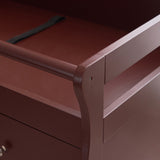 Brown painted surface MDF three-layer drawer 90.5*58*92cm children's wooden bed with safety belt and 36996880