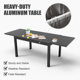 Aluminum Patio Extendable Dining Table 35"- 71", Adjustable Indoor Outdoor Patio Dining Table with W1859P170152