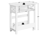 3 Tier Modern End Table with Storage Shelf, White 16216628