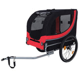 Large Folding Bike Trailer Dogs 120LB Capacity All-Terrain Pet Carrier, Durable Steel Frame W1364P268358
