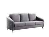 Sofia 77.5" Gray Velvet Modern Chic Sofa Couch B06178278