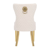 Simba Gold 2 Piece Dinning Chair Finish with Velvet Fabric in Beige 659436057739