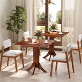 Walnut Square Dining Table with Pedestal Base and Rubber Wood Frame 43547531