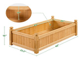 Wood Rectangular Garden Planter for Yard/Greenhouse, Light Brown 84326123
