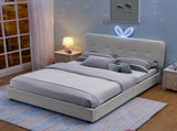 Full Size Kids Upholstered Bed with Oversized Rabbit Ear Headboard, LED Light & 4 Storage Drawers, W1413P384924