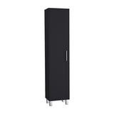 Laska 70" Tall Storage Cabinet Broom Closet with Broom Hangers,and Four Shelves Black B200P240253