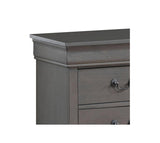 1pc Nightstand Gray Louis Philippe Solid wood English Dovetail Construction Antique Nickle Hanging HS11CM7966GY-N-ID-AHD