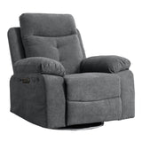 Power Recliner Glider Chair With Bluetooth Speaker 270 Degree Swivel With LED Light Side Arm With W1203P173383
