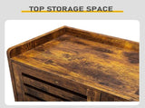 Shoe cabinet with 2 doors, 5 open compartments, and a tabletop with a back panel made of MDF 17073694