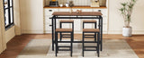 ZUN TREXM 5-Piece Compact Bar Table Set with Table and Stools - Modern Industrial Design, Space-Saving N715P173160P