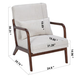 Mid-Century Modern Accent Chair, Arm Chair Living Room Chairs Pillow Upholstered Reading Chair W2989P295373