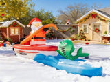 10FT Lighted Christmas Inflatable Decoration, Inflatable Santa Fishing on Boat, Funny Blow Up Yard 44666240