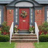 Handrails for Outdoor Steps, Iron Handrail Fits 3 Step, Transitional Handrail with Installation Kit, 69025255