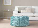 Round 24" Ottoman in Ice Blue Velvet B202P223705