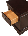 ZUN 1pc Cherry Finish Two Drawers Louis Philip Nightstand Solid Wood Contemporary & Simple Style B011P169961