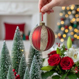 4PCS Set 4.7" Christmas Glass Ball Ornaments Holiday Tree Hanging Decorations Party Decor Supplies 06070942