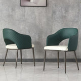 Dining Chairs Set of 2, Modern Faux Leather Dining Metal Legs for Living Kitchen Dining Room W2699P215092