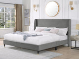 Rozitta Gray Velvet Wingback Platform Bed, Queen T2574P198391