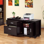 ZUN Office File Credenza, Work Office Printer Cabinet with Storage Drawers and File Cabinet, Red Cocoa B107130804