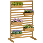 ZUN Wooden Planter、Flower shelf,Wooden Plant Trellis Stand 14901146