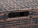 With Top Cover Iron Frame Rattan Trash Can Brown Gradient 87596867