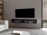 Wengue Floating Media Rack in Melamine with 2-Shelves B062P290246
