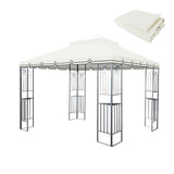10x10 Ft Outdoor Patio Gazebo Replacement Canopy,Double Tiered Gazebo Tent Roof Top Cover Only Great W419P198360