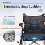 Foldable lightweight wheelchair. Equipped with double hand brakes. Adult wheelchair. Weighs only 27 W3121P297504