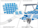2pcs Steel Tube PP Webbing Bearing 120kg Folding Beach Chair Blue& White Strip 86473256